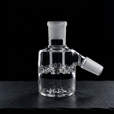 3″ 14 M 45° Monark Ratchet Ash Catcher on dark slate surface - Oil Slick Pad