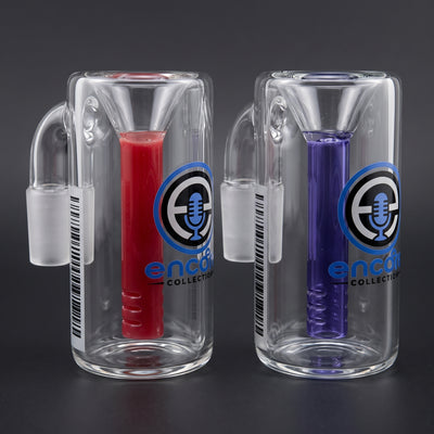 3" 14mm Male 90° Encore Color Joint Pull Out Ash Catcher in Red and Blue