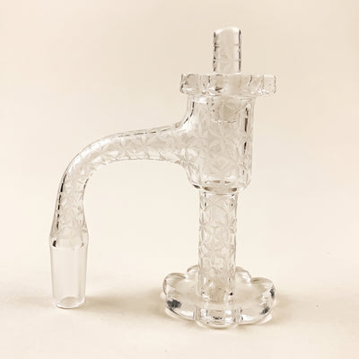 3" Etched Clover Slurper Box Set - 14mm Male 90°, light background