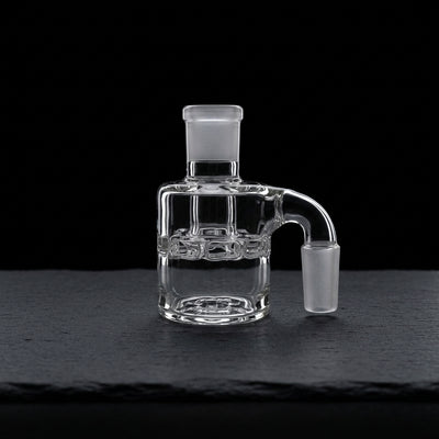 3″ 14 M 90° Monark Ratchet Ash Catcher on dark slate surface - Oil Slick Pad