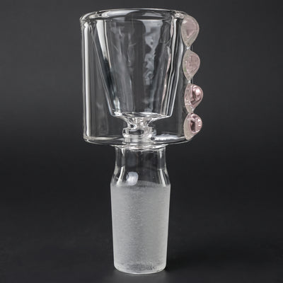 3" 14mm Clear Can w/ Color Dot Flower Bowl