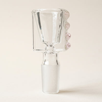 3" 14mm Clear Can w/ Color Dot Flower Bowl, light background