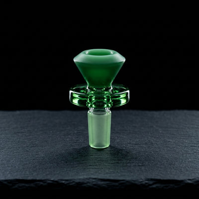 3" 14mm Color Ring Pop Shaped Flower Bowl on dark slate surface - Oil Slick Pad