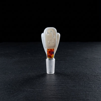 3" 14mm Ice Cream Cone Flower Bowl on dark slate surface - Oil Slick Pad