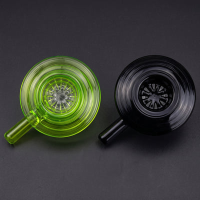 3" 14mm Wide UFO Shape Solid Color Screen Flower Bowl in Green and Black