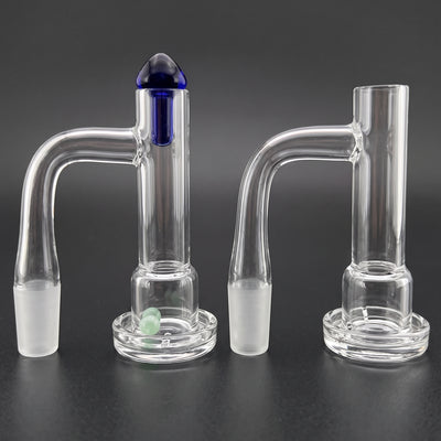 3.5" Mini Hollow Foot Tower Box Set - 14mm Male 90° in Blue and Clear