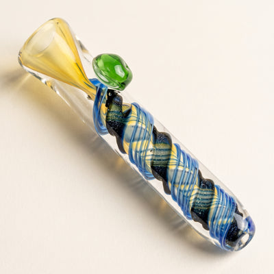 3.5" Dichro Color Swirl Fume Chillum, light background
