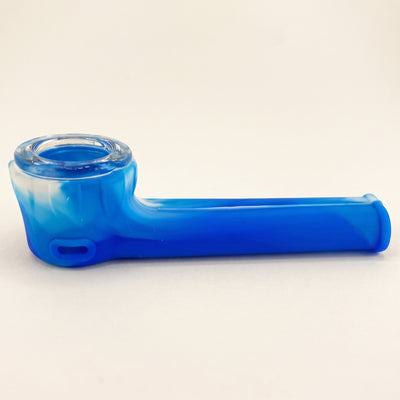 3.5″ Silicone Hand Pipe w/ Glass Flower Bowl, light background