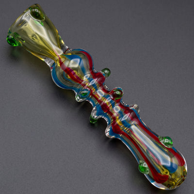 3.5" Two-Tone Color Line Stripe Green Dot Accent Chillum