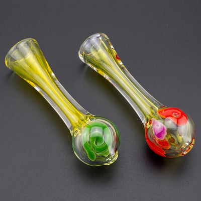 3" Bulb Mouth Fume Cannon Chillum in Green and Red/Purple