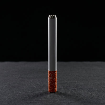 3'' Metal Cigarette Chillum on dark slate surface - Oil Slick Pad