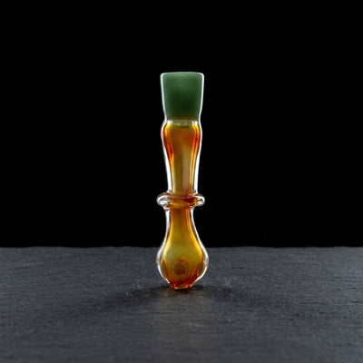 3.5″ Color Bowl Fume Maria Dot Mouth Chillum on dark slate surface - Oil Slick Pad
