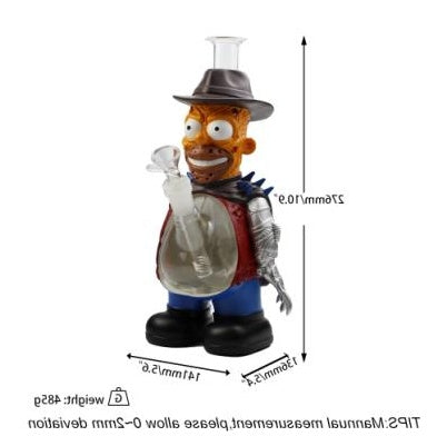 10.9" Steel Claw Yellow Dad Water Pipe | Glass + PVC