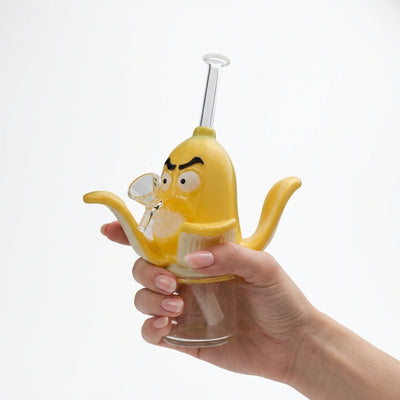 8.9" Banana Water Pipe | Glass + PVC
