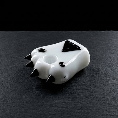 4.5" Bear Paw Hand Pipe on dark slate surface - Oil Slick Pad