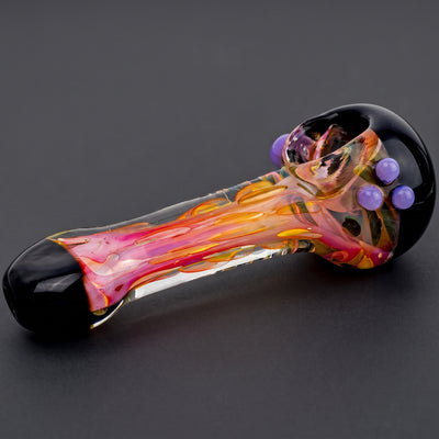 4.5" Black Accent Mouth & Head Fume Dot Body Hand Pipe