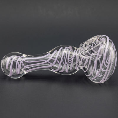 4.5" Clear w/ Color Swirl Glass Hand Pipe