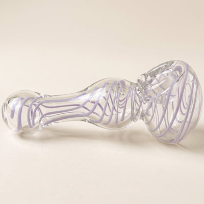 4.5" Clear w/ Color Swirl Glass Hand Pipe, light background