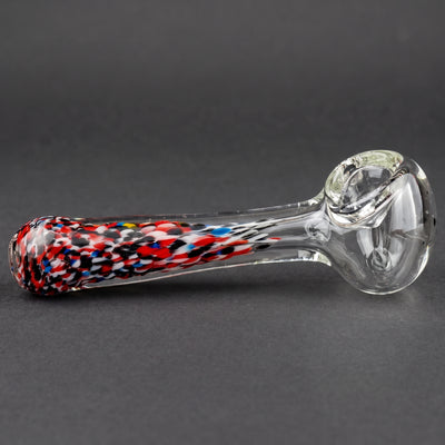 4.5" Clear w/ Multicolor Frit Mouth Hand Pipe