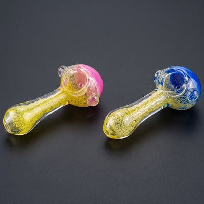 4.5" Color Face Fume Body Thick Hand Pipe in Pink and Blue