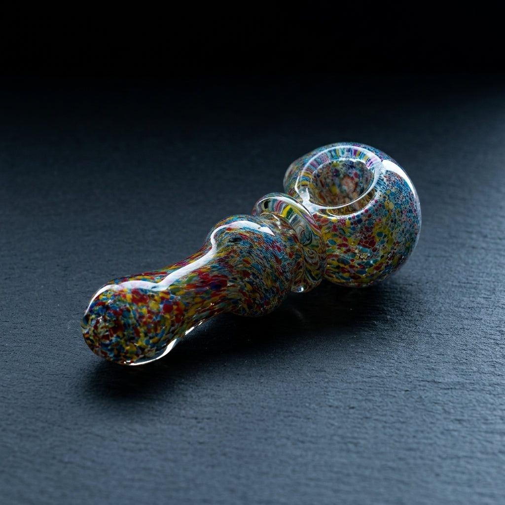 4.5" Confetti Frit Orb Body Maria Hand Pipe