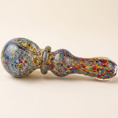 4.5" Confetti Frit Orb Body Maria Hand Pipe, light background