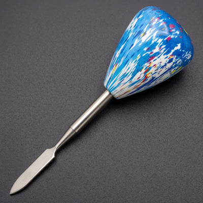 4.5" Stainless Steel Dab Tool w/ Decal Water Print Handle