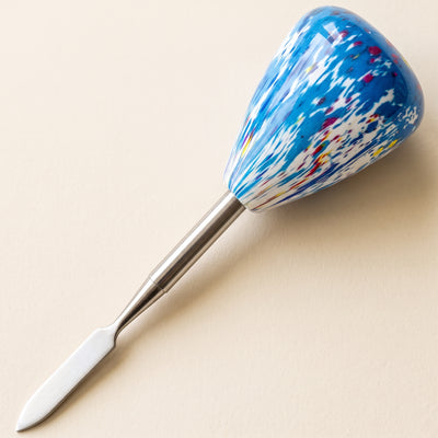 4.5" Stainless Steel Dab Tool w/ Decal Water Print Handle, light background