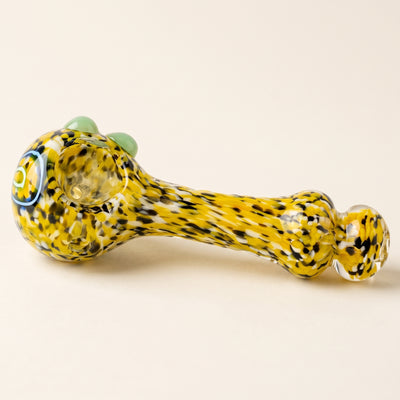 4.5" Frit Maria & Flower Hand Pipe, light background