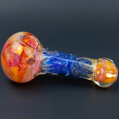 4.5" Fume Base w/ Double Cobalt Fume Wigwag Sectional Body Hand Pipe