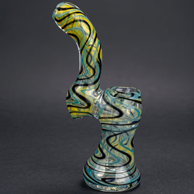 4.5" Fume & Color Swirl Glass Bubbler
