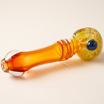 4.5" Fume Frit Head Glass Hand Pipe, light background