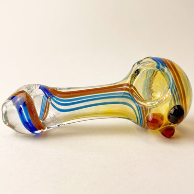4.5" Fume Multi Color Swirl w/ 3 Dots Hand Pipe, light background