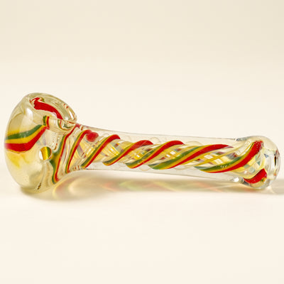 4.5" Fume Rasta Cane Hand Pipe, light background