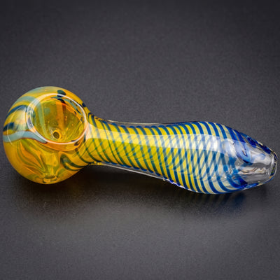 4.5" Fume w/ Color Swirl & Flower Head Hand Pipe