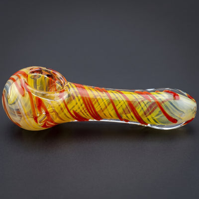 4.5" Fume w/ Single Color Line Swirl Three Dot Hand Pipe