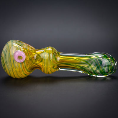 4.5" Green Fume w/ Color Accent & Dots Hand Pipe