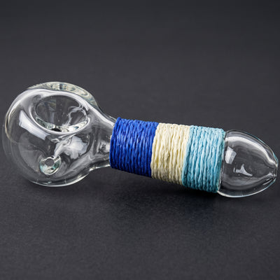 4.5" Hemp Wrapped Clear Hand Pipe