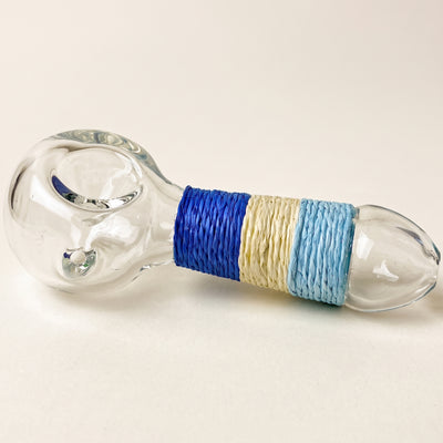 4.5" Hemp Wrapped Clear Hand Pipe, light background