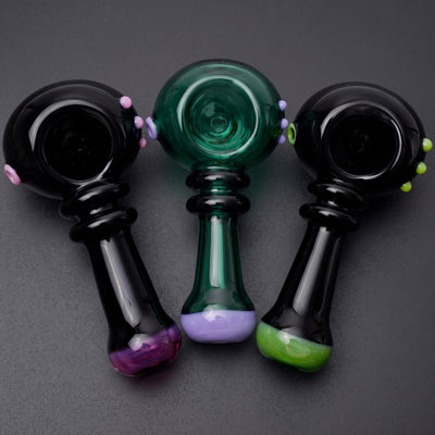 4.5" Solid Color Hand Pipe w/ Color Accent Dots & Maria Neck