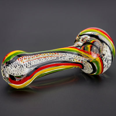 4.5" Super Thick Rasta Line w/ Twisted Cane Hand Pipe
