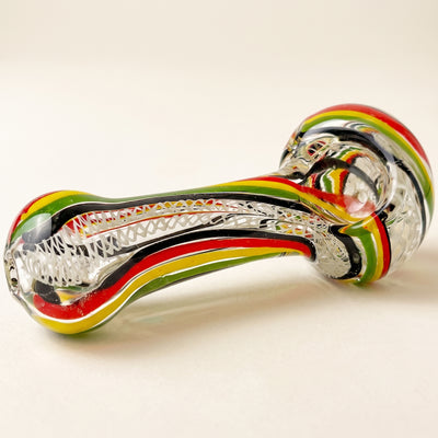 4.5" Super Thick Rasta Line w/ Twisted Cane Hand Pipe, light background