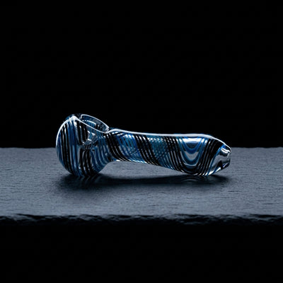 4.5" Two-Tone Over Clear Hand Pipe on dark slate surface - Oil Slick Pad