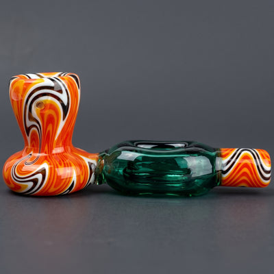 4.5" Wigwag Mouth & Bowl w/ Hollow Donut Body Hand Pipe