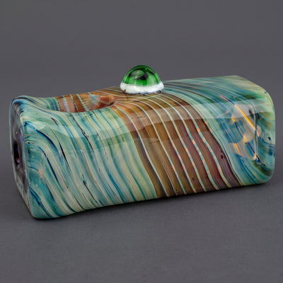 4" Amber Purple Fume w/ Eye Accent Square Hand Pipe
