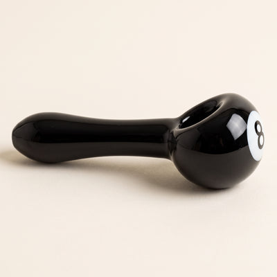 4" Black 8 Ball Hand Pipe, light background