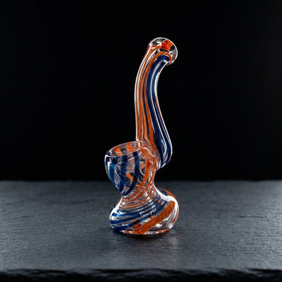 4″ Canework Bubbler on dark slate surface - Oil Slick Pad
