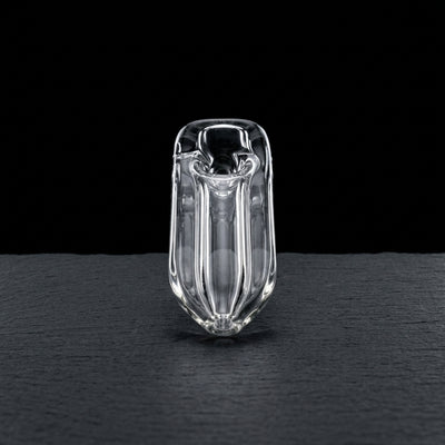 4" Clear Square Thick Hand Pipe on dark slate surface - Oil Slick Pad