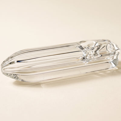 4" Clear Square Thick Hand Pipe, light background