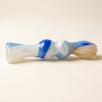 4" Color Swirl Flat Mouth Chillum, light background